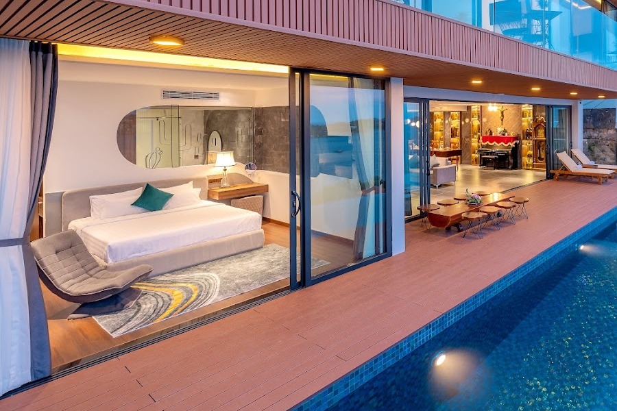 VILLA B22 수영장과 바다 전망